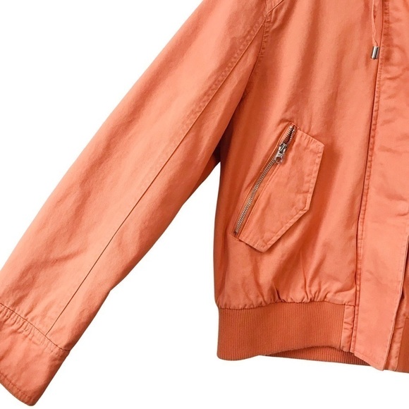 New! French Connection Cotton Bomber Peach Hooded Jacket - Picture 9 of 12